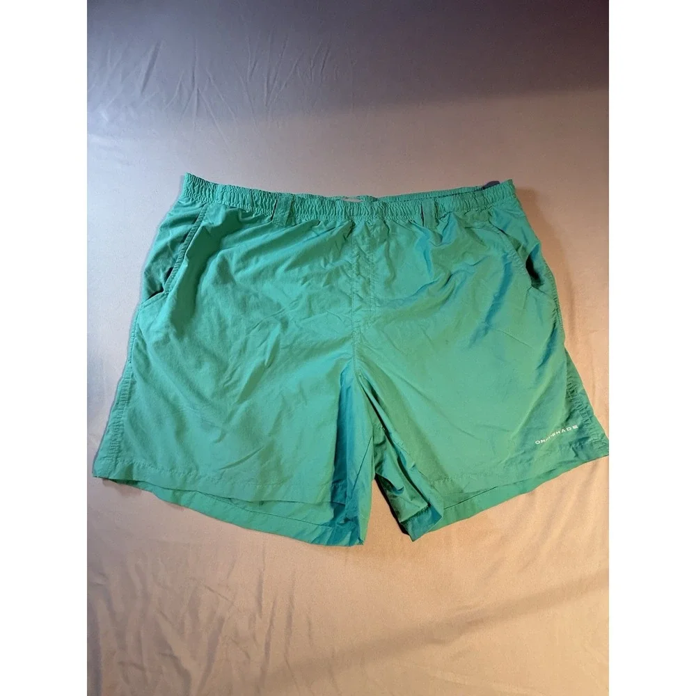 Columbia Men's PFG Teal Water/Swim Shorts Pockets Drawstring Size XL